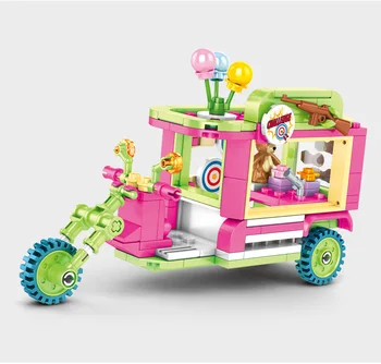 

Streetscape Snack Car Delivery Car Dining Car Travel Car Model Building Blocks Bricks Takeaway Dining Car Toys For Children