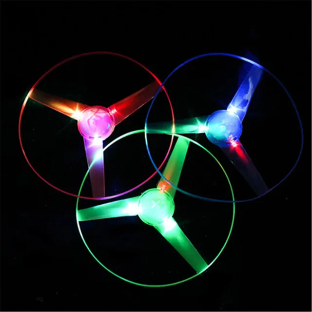 2021 hot sale 1pc Fun outdoor sports pull line saucer toys LED lighting UFO parent-child interaction Creative 7 color spin-off 3