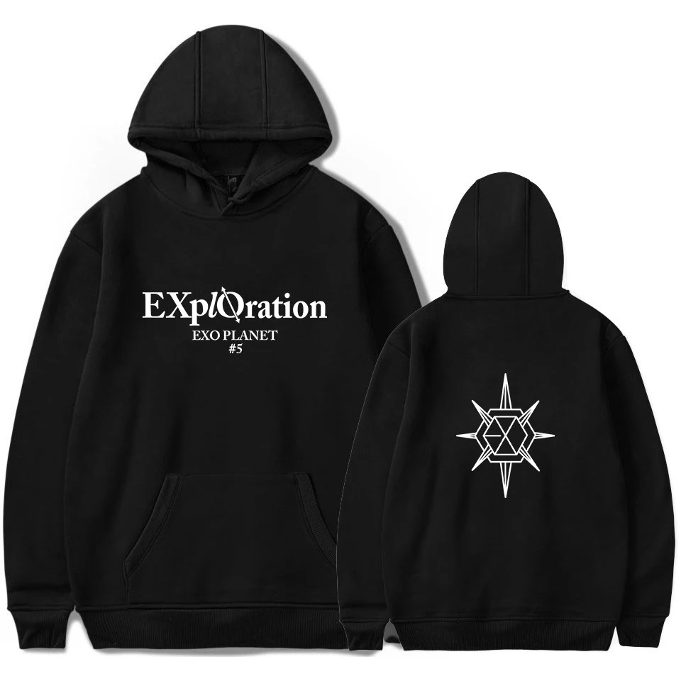 EXO tour EXO PLANET #5 - EXplOration Live Album print Hooded sweatshirt Women/Men Clothes Hot Sale Hoodies sweatshirt