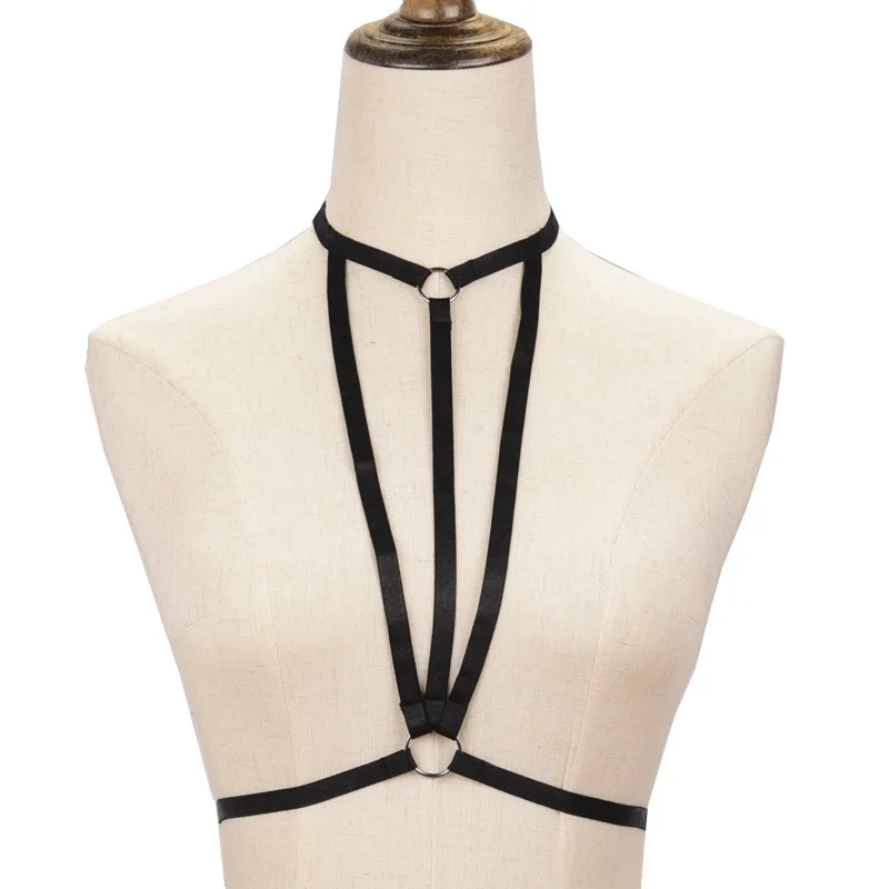 Fashion Harness Lingerie Women Fetish Tops Crop Bodysuit Harajuku Gothic Body Cage Bra Festival Bralette Harness