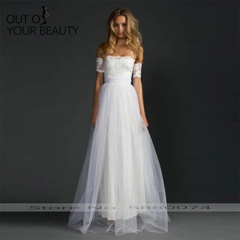 

2020 New Elegant Evening Dress Strapless Lace Embroidered Mesh Pure Color High Waist Host Banquet Floor-length Dress