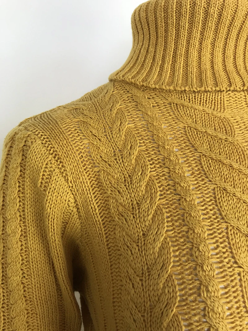 Осень зима вязаный свитер платье твист водолазка Джемпер Пуловер Сексуальный Тонкий Зимний женский свитер женская одежда желтый BDR891
