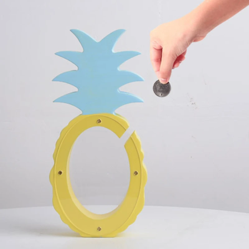 

Kids Unique Children Bedroom Decoration Money home Gifts Pineapple Piggy Bank Box-S