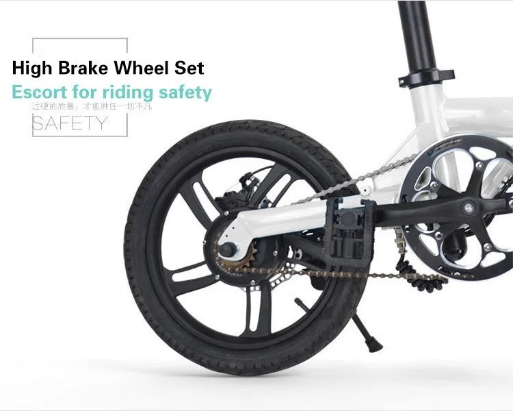 Mini Electric Bicycle 16 Inch 2 Wheels Electric Bicycle Brushelss Motor 350W 36V WhiteRedBlack Adult Electric Scooter          (4)