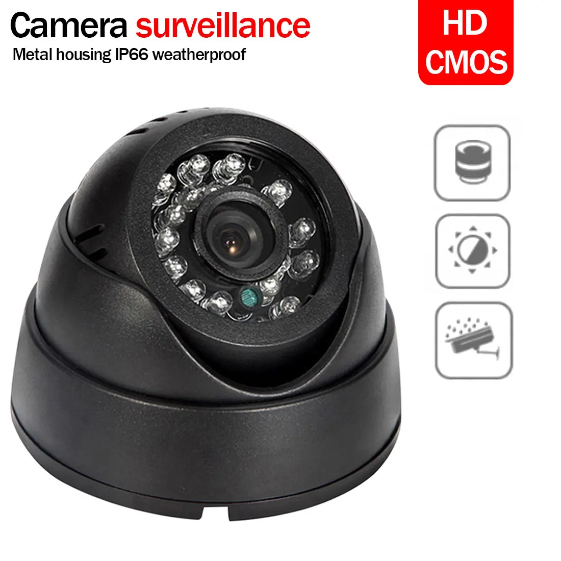 

1080P HD IP Camera 3.6mm Wide Angle Dome Camera Vandal Proof Waterproof IR LED Indoor Outdoor Network IP Camera