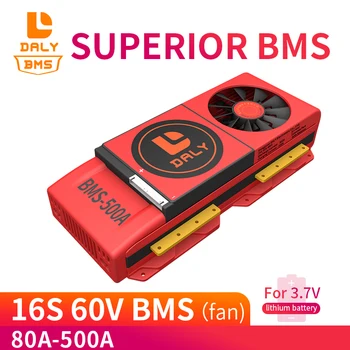 

103 Fan 16S BMS 80A 100A 150A 200A 500A Li-ion Lithium Battery 18650 Charger Solar panel Balance For Drill Motor 60V Inverter