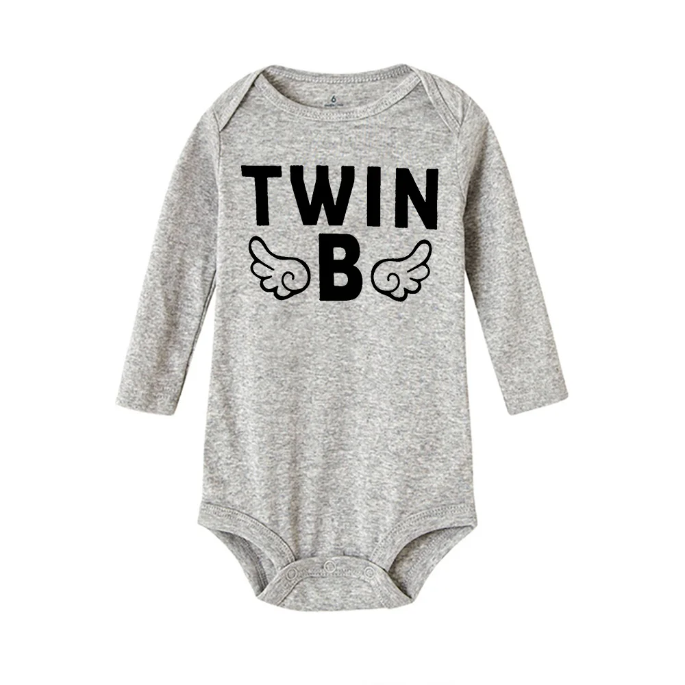 4 Color Newborn Baby Bodysuits Twin Brothers Sisters Long Sleeve Comfortable Infant Jumpsuits Boys Grils Crawling Clothes Winter 3