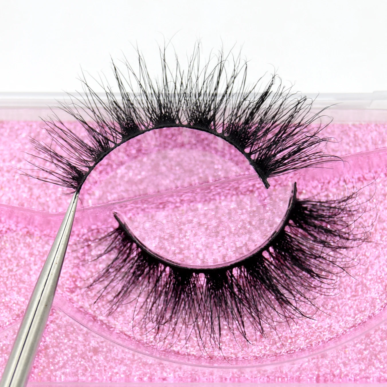 

Visofree Luxury 5D Mink Hair False Eyelashes Wispy Cross Fluffy Mink Lashes Extension Tools Makeup Handmade Mink Eyelashes K19