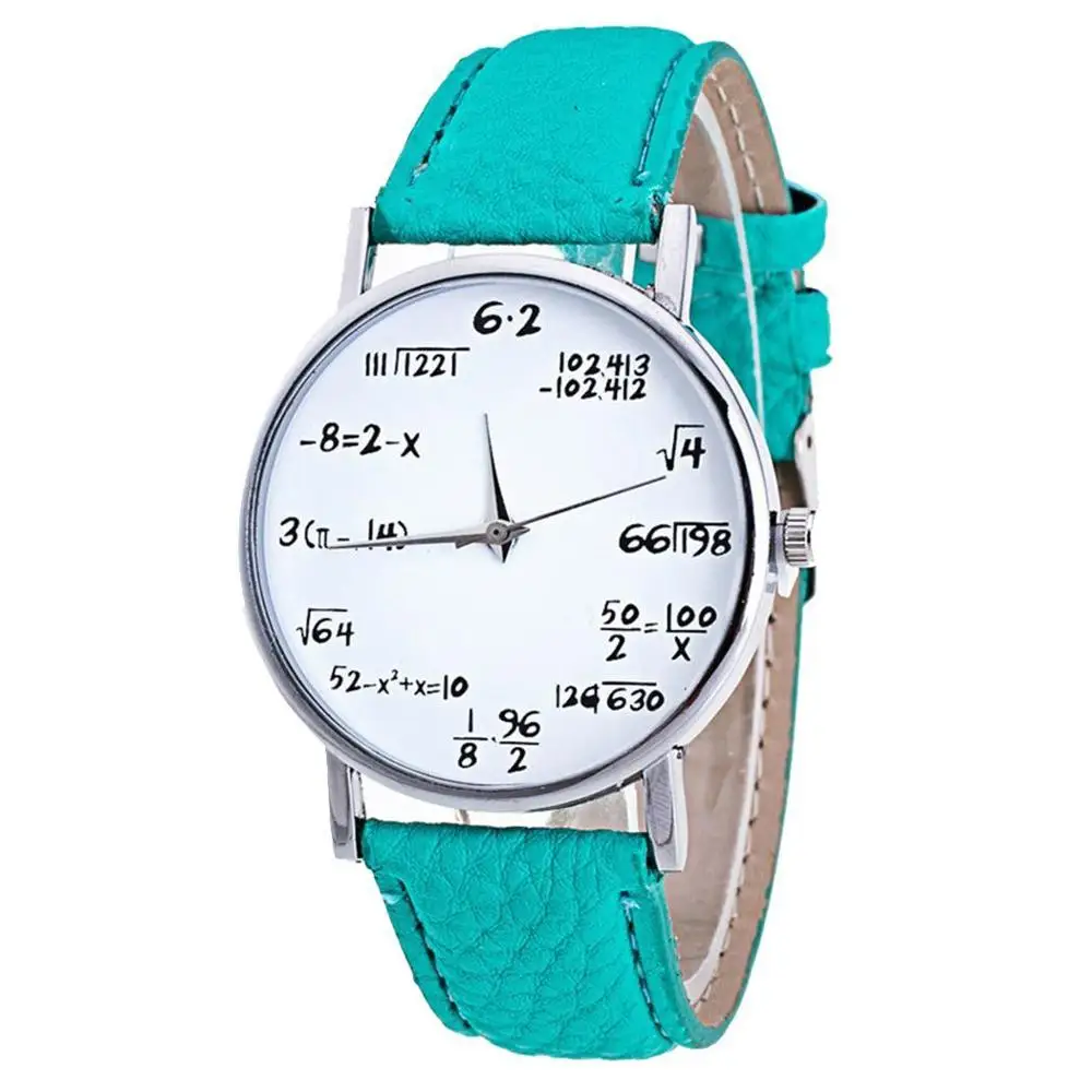 2020 Ladies Watches Fashion Student Math Formula Equation Watch Leather Band Quartz Watches Women Gifts Cheap