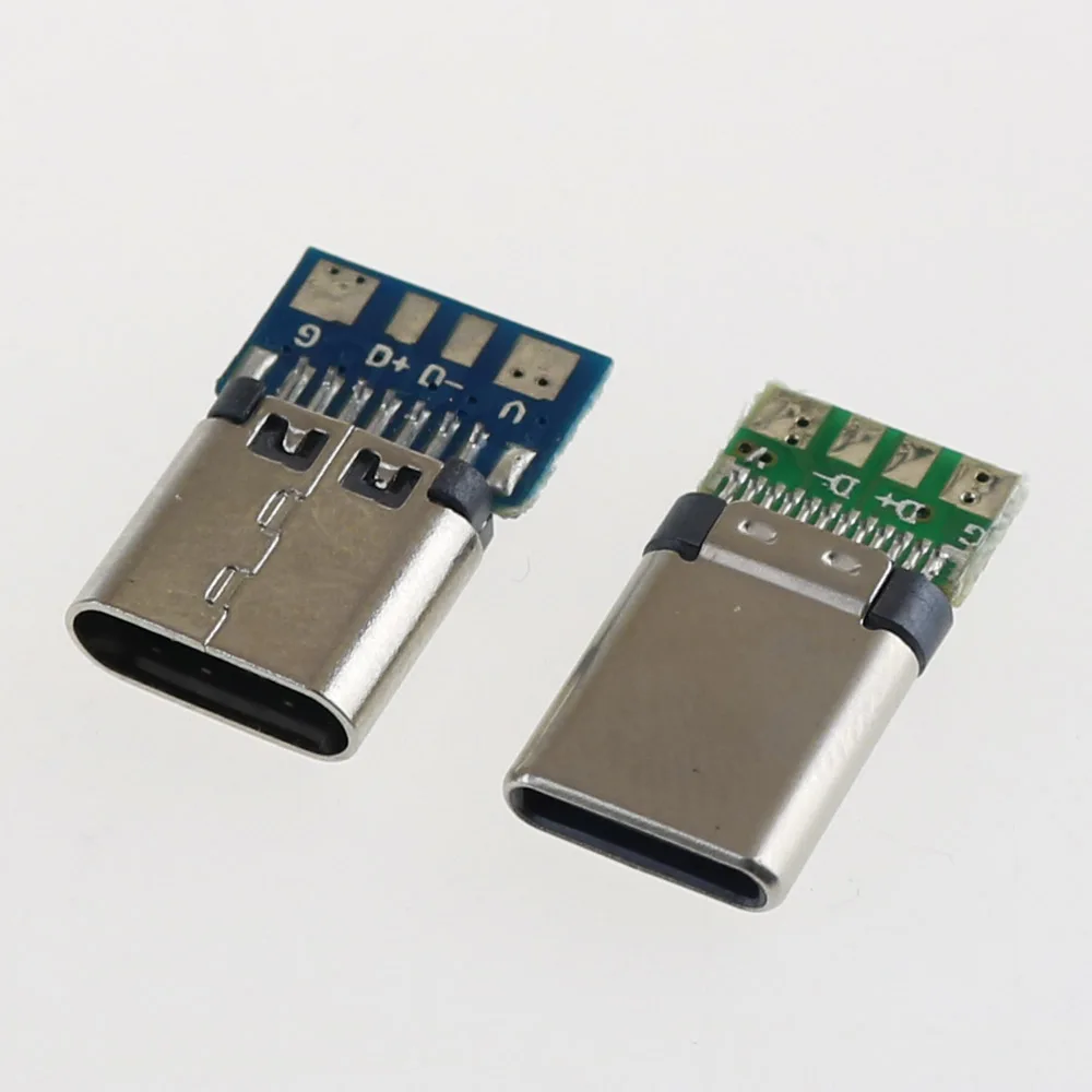 2Pcs Type C USB 3.1 Male Connector Board with Soldering Board #2788