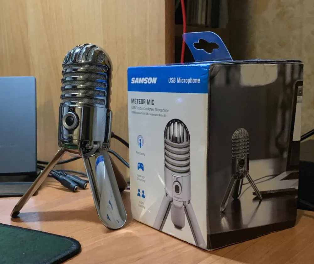 Samson Meteor Mic записывающий конденсаторный микрофон складывающаяся Задняя ножка с usb-кабелем сумка для переноски компьютера конференц-микрофон