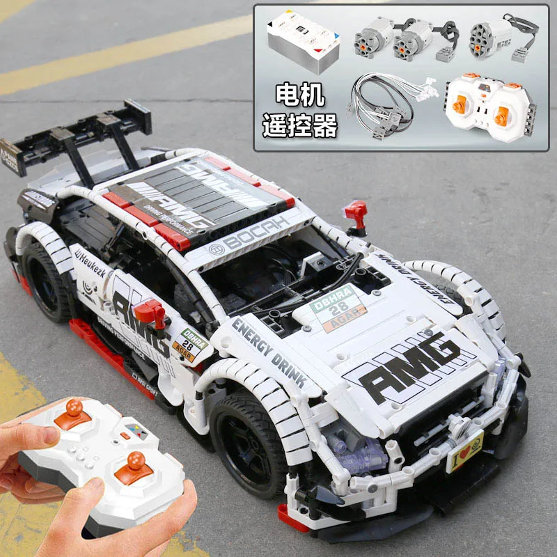 Новый MOC Technic C63 спортивный автомобиль 6687 LED RC Мотор мощность функция Fit Lepinblocks