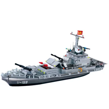 

1200Pcs Aircraft Ship Series Thunder Warships Building Model Small Particle Military Construction Model Toy Stacking Blocks