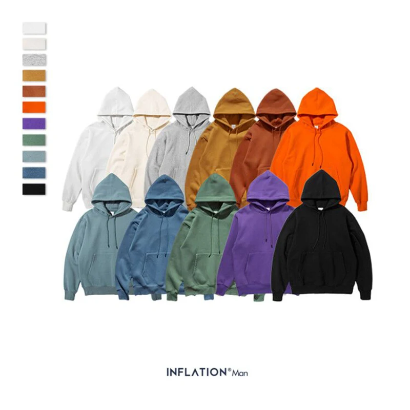 Beste Inflatie 2019 Herfst Mens Dikke Fleece Hoodies Hip Hop Pure Hoodies Dikke Fluwelen Stoffen Winter Hoodies Voor Mannen Vrouwen 167W17
