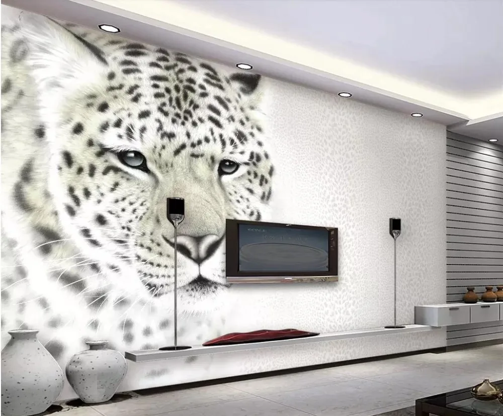CJSIR Modern Fashion Wallpaper Mural Leopard Print Living Room TV Background Wall Decorative Painting 3d Decor | Обустройство дома