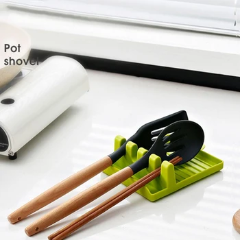 

1pc Kitchen Utensil Spatula Shelf Ladle Spoon Rest Holder Heat Resistant Cooking Storage Stand Holder Kitchen Tool