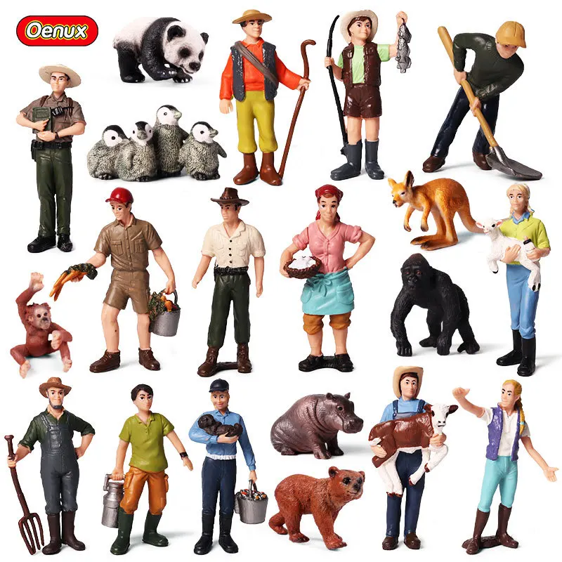 

Model Static Farmer Model Farmers Female Peasant Breeder Rancher Police Plastic Figurine Model Ornaments