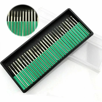 

30pcs Diamond Burr Diamond Rotary Burr Engraving For Rotary Tool 2.35mm Shank