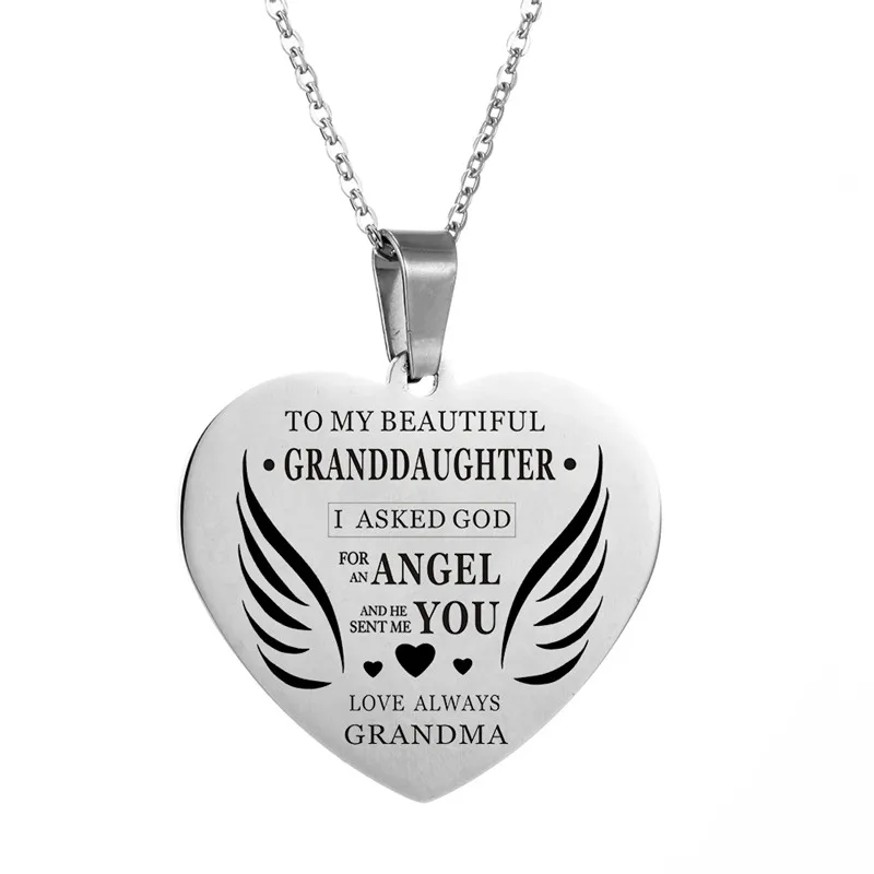 AMORUI жена дочь кулон в виде сердца ожерелье для женщин нержавеющая сталь семейная