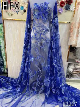 

Handmade Bead Lace Fabric High Quality Embroidery Tulle Lace Royal Blue Fabric Lace French Lace Nigerian Lace For Wedding Dress