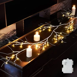 DIY Shape Bendable Birch Tree Rattan Lamp 48leds 1.8M Fairy Twig Vine Garland Light String for Wedding Christmas Party Deoration