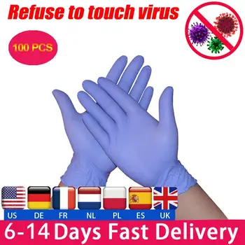 

100pcs Disposable Rubber Latex Gloves Food and Beverage Thicker Durable Household Cleaning Gloves Experimental Gloves