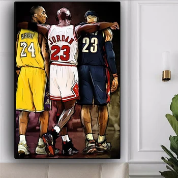 

Basketball Star Kobe Bryant LeBron James Canvas Painting Posters Prints Quadros Wall Art Picture for Living Room Decor Cuadros
