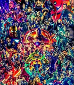 

JMINE Div 5D marvel-Thanos Superhero Super hero Full Diamond Painting cross stitch kits art Cartoon 3D paint by diamonds