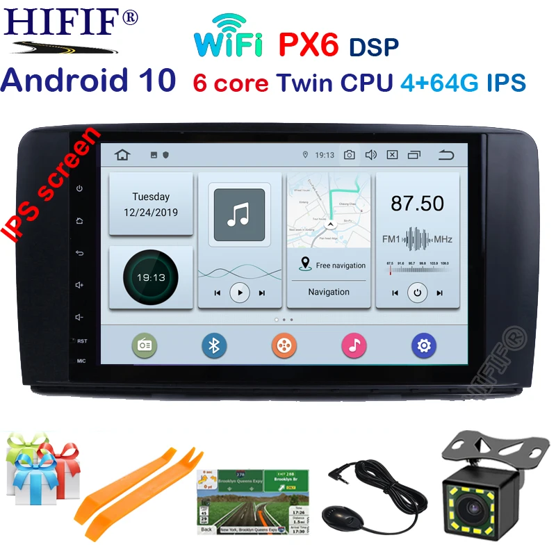 Автомагнитола PX6 IPS 2 Din на Android 10 для Mercedes/Benz/AMG R Class W251 R300 R350 R63 Автомобильный