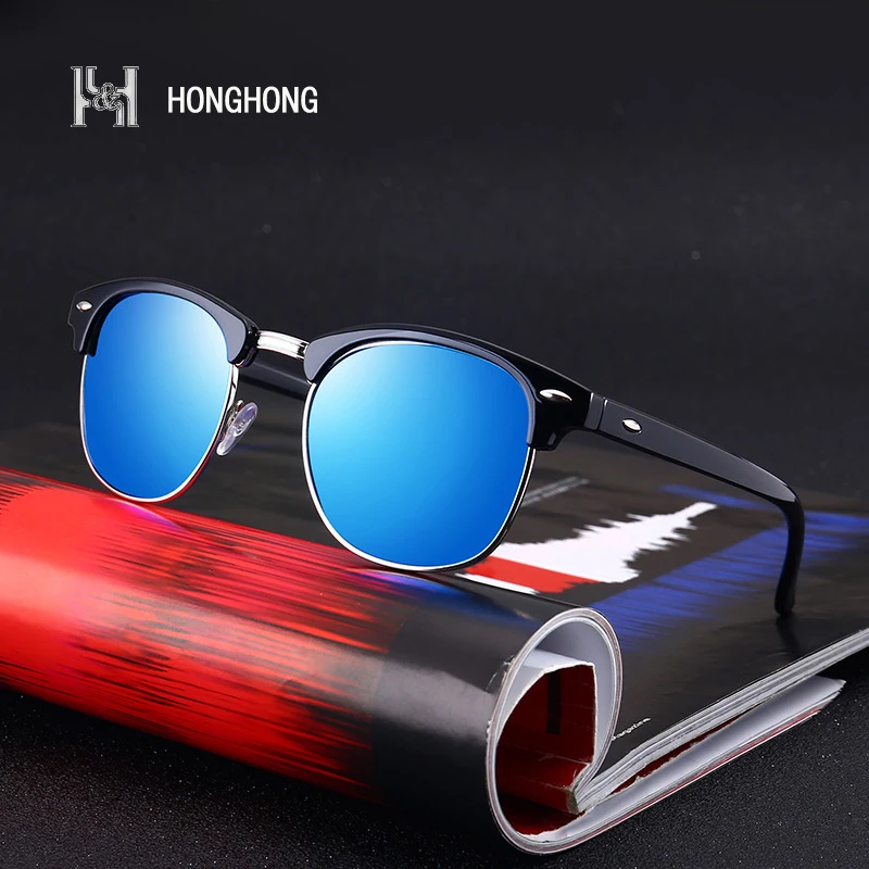 

2022 Fashion Luxury Brand Polarized Lens Shining Pit Sunglasses Men's Plastic Frame Square Shape Eyewear Uv400 Protection