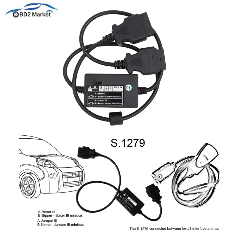 Для Citroen для peugeot S.1279 модуль PP2000 Lexia-3 OBD2 сканер S1279 диагностический Obd2 Мужской к Obd2 Женский 16 Pin s.1279
