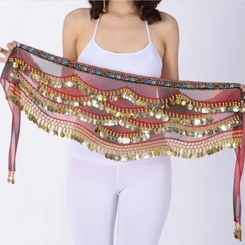 

Bollywood Dance Wear Performance Coin Waist Chain Diamond Belly Dance Skirt Women