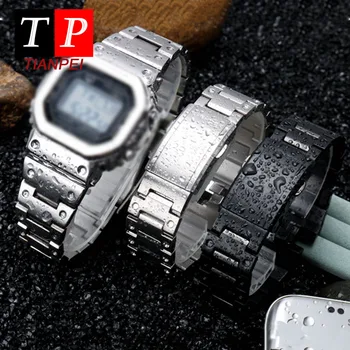 

High Quality Waterproof Stainless steel watch for GMW-B5000 5000GD light wave Bluetooth metal square case Replacement strap