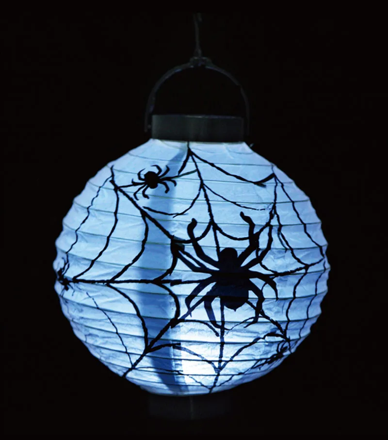 Праздничные фонарики Красочные Подвесные светодиодный Бумага фонарь в форме тыквы паук летучая мышь Подвесная лампа украшение на празднование Хэллоуина#45