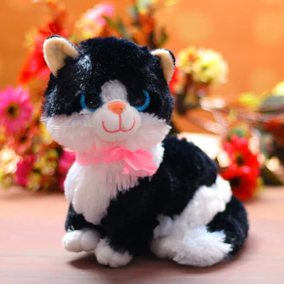 

Черная плюшевая игрушка в виде мультяшного кота размером около 25 см, мягкая кукла в виде котенка, подарок на день рождения w0329