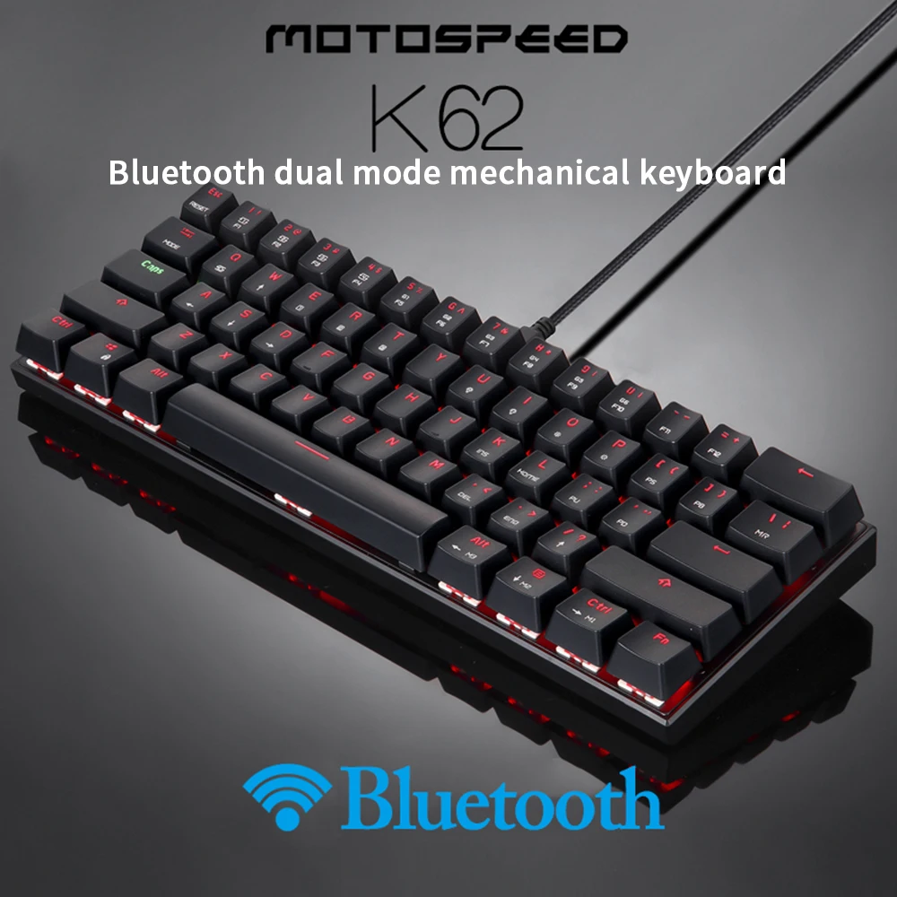 CK62 беспроводной Bluetooth кабель двойной режим механическая клавиатура зеленая ось игры выделенный даже мобильный телефон
