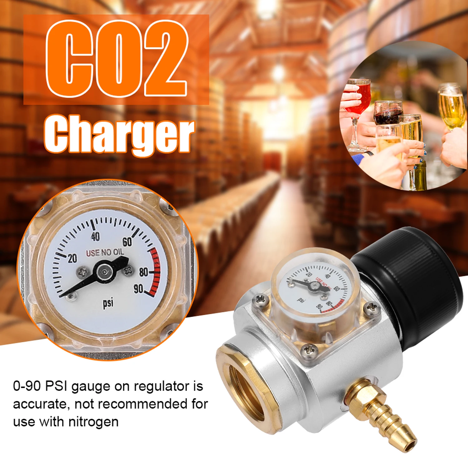 Sodastream CO2 мини газовый регулятор CO2 зарядное устройство комплект барный Инструмент 0-90 PSI Калибр для европейского газированного потока пива Kegerator