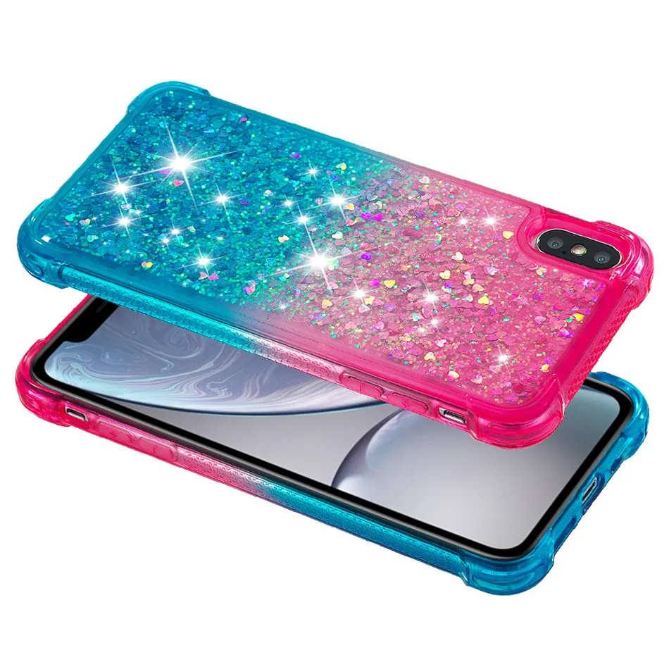 Блестящий чехол Love Heart для iphone X Xr Xs Max 11 Pro 2019 6S 6 7 8 Plus жидкий зыбучий песок телефона