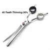 7 inch curved shears Professional 440c pet dog grooming thinning curved scissors toothed blade shears thinning rate about 45% 4
