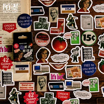 

Boxed Sticker American Retro Cut Painting Label Sticker DIY Decoration Planner Scrapbooking Journal Diary Stationery
