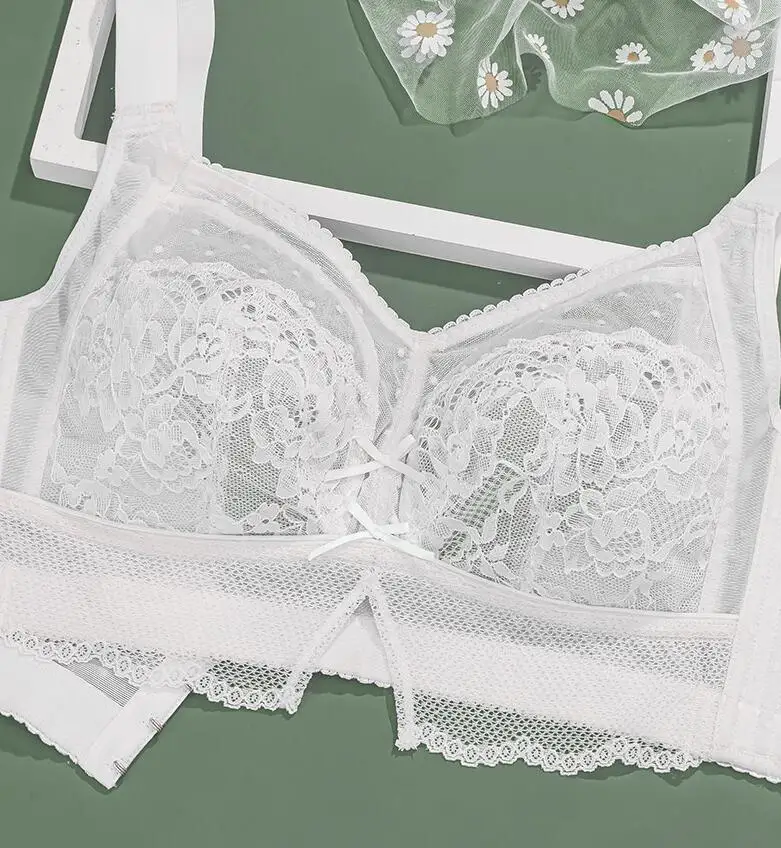 Womens Ultra Thin Wireless Lace Bras Girls Full Coverage Non Padded Underwear Female Lingerie Minimizer Bra 34 36 38 40 F G H J