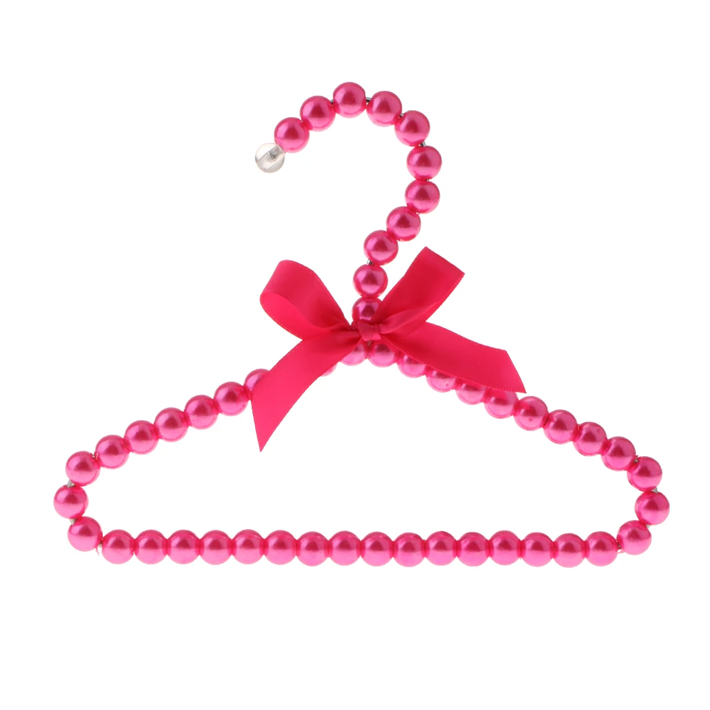 Plastic Pearl Clothes Coat Trouser Hanger Hook Clips Holder for Children Kids