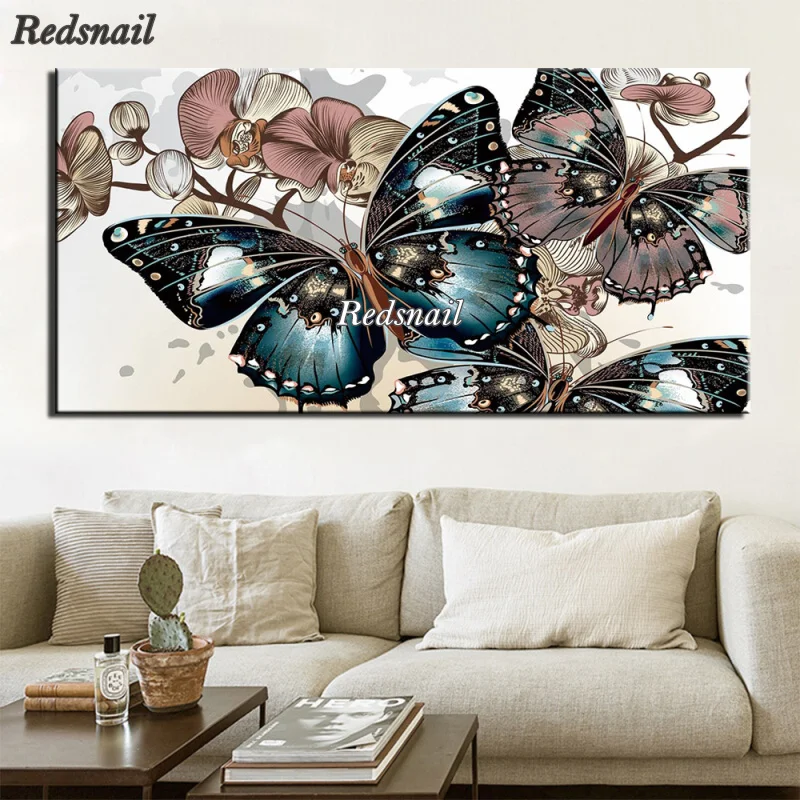 60x120cm full diamond painting square butterflies 3d diamond embroidery diy diamond mosaic round mosaic diamond set art