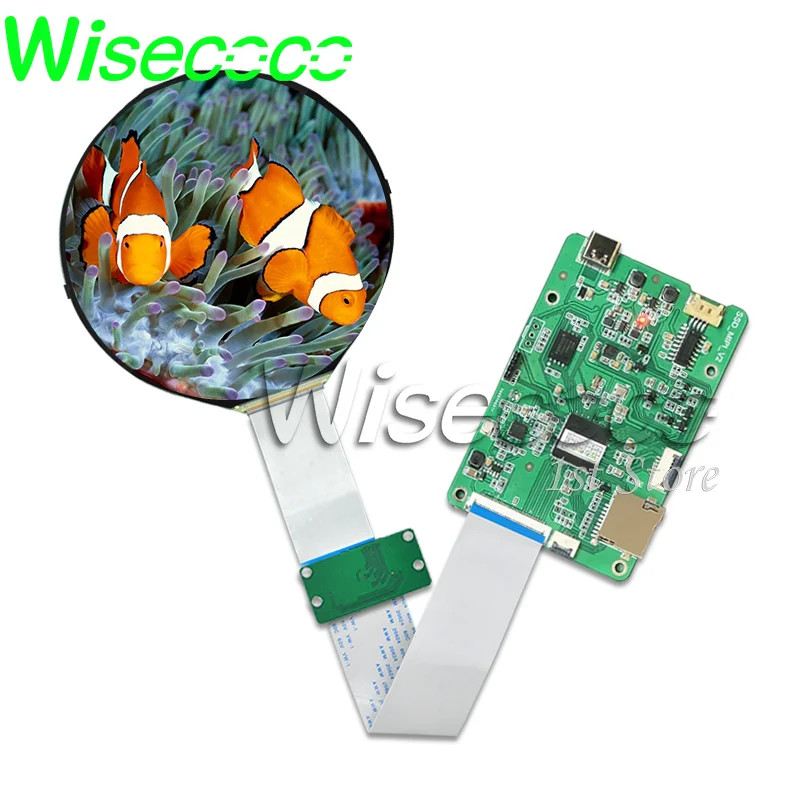 Круглый круглый ЖК-экран Wisecoco 5 дюймов IPS 400nits 1080P дисплей 1080*1080 MIPI контроллер
