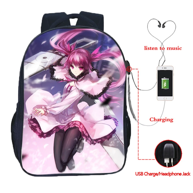 3 Akame Ga Kill! Usb Charge School Mochila Students Teens Double Pocket Backpack Fashion Men Women Travel Shoulder Rucksack - Цвет: 3