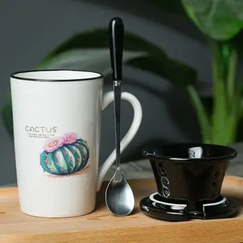 

Creative Ceramic Cup Cactus Large Capacity Cup Mug Couple Cup Filter Cup Breakfast Cup Cups and Mugs Travel Mug Coffee Mugs