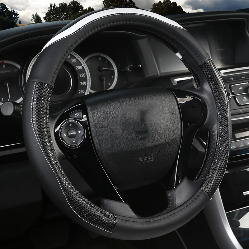 

Soft Braid on Car Steering Wheel Cover For 37 - 38 CM 14.5"-15" Anti-slip Inner Ring M Size Steering-Wheel Car Styling Carpet