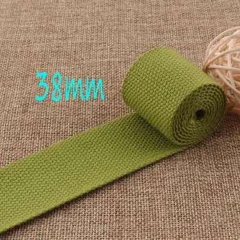 

1.5 inch Cotton Webbing,Grass Green Key Fob Webbing By The Yard Belt Webbing belt Soft Webbing -38MM