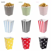 12pcs Pink Blue Stripe Wave Dot Paper Popcorn Boxes Bag Birthday Party decorations kids baby shower boy Girl party supplies Hot