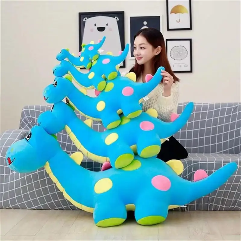 

Cartoon Cute Long-Necked Brontosauruses Stuffed Toy Color Dinosaur Large Size Pillow Comforter Toys Children's Day Gift